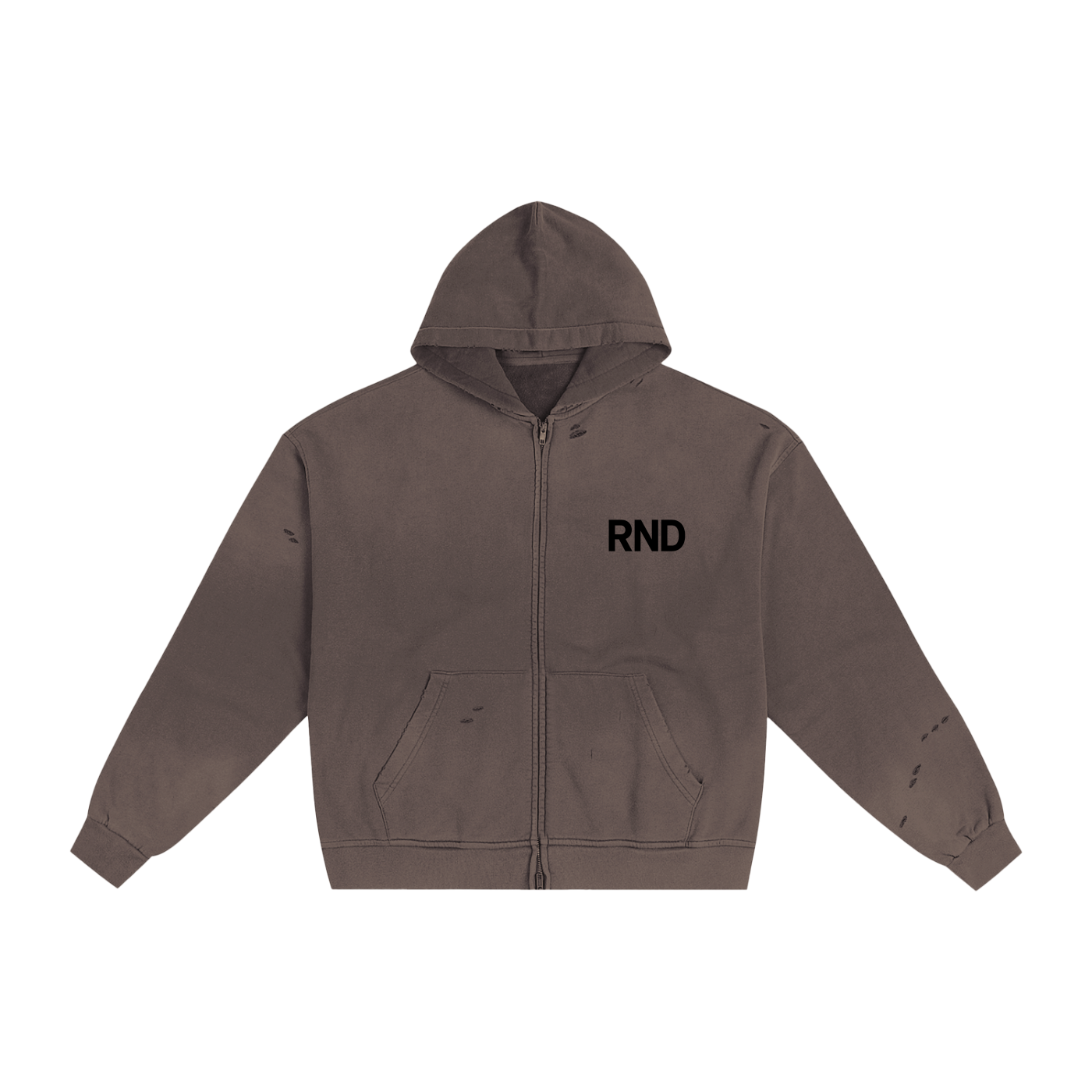 Hand-Frayed Sunfade Zip Hoodie