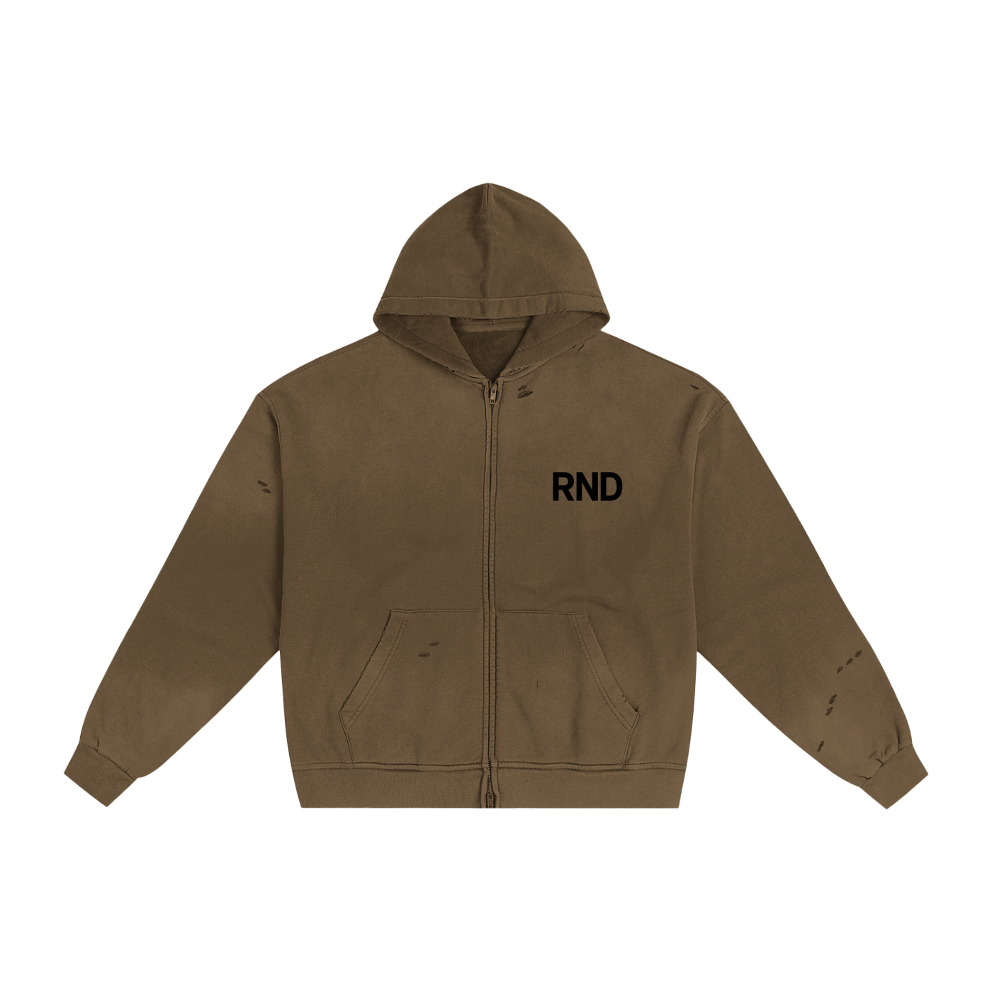 Hand-Frayed Sunfade Zip Hoodie