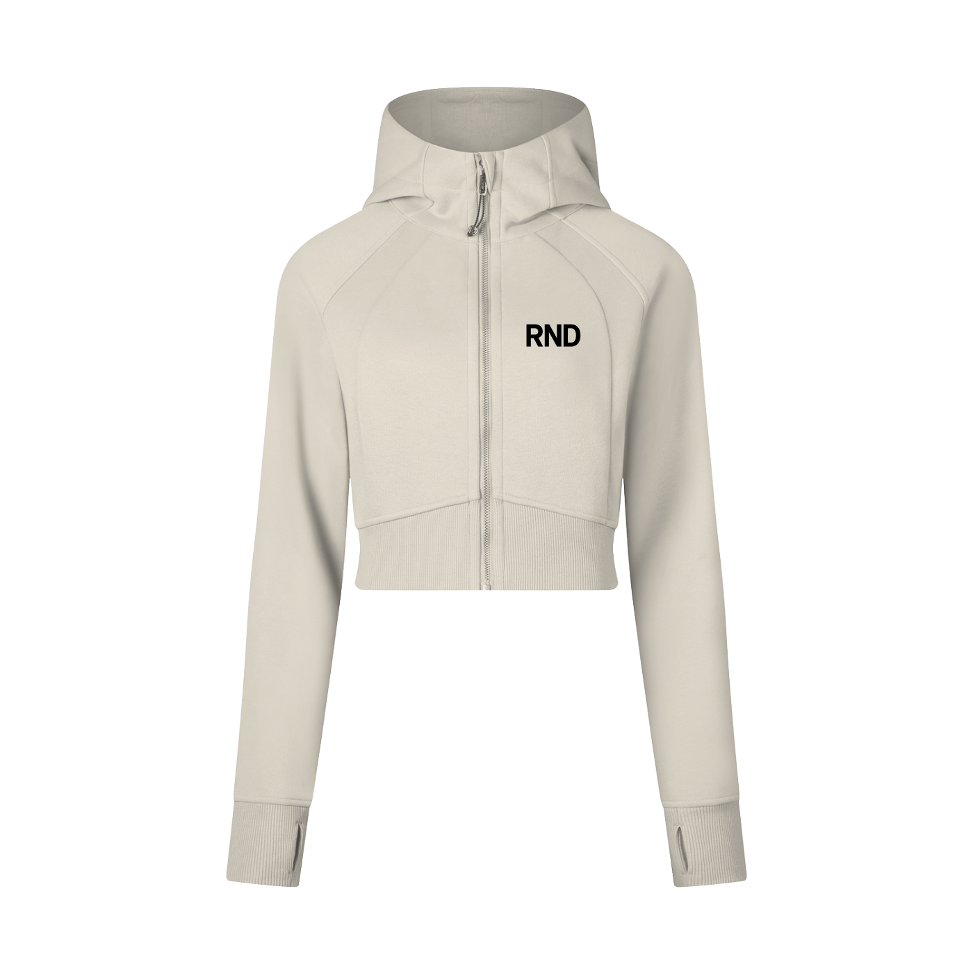 Cropped Zip-Through Hoodie