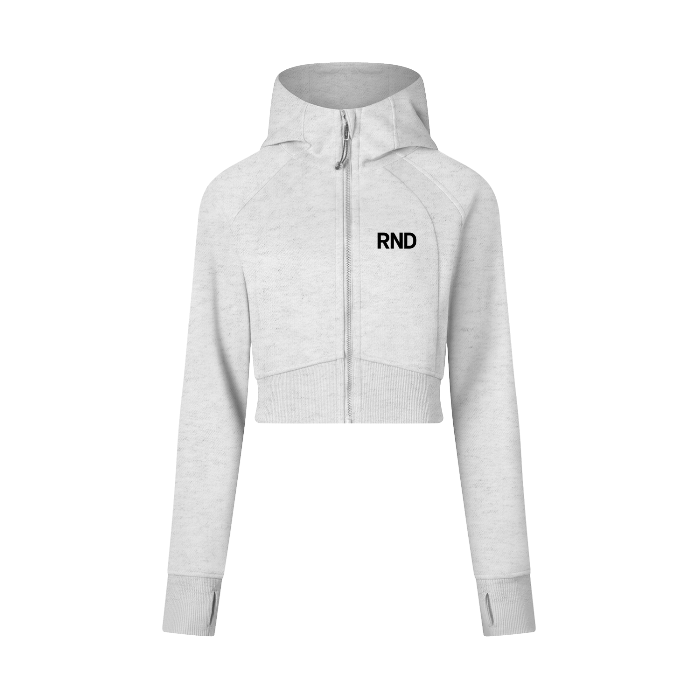 Cropped Zip-Through Hoodie