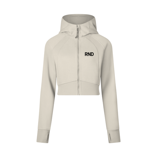 Cropped Zip-Through Hoodie